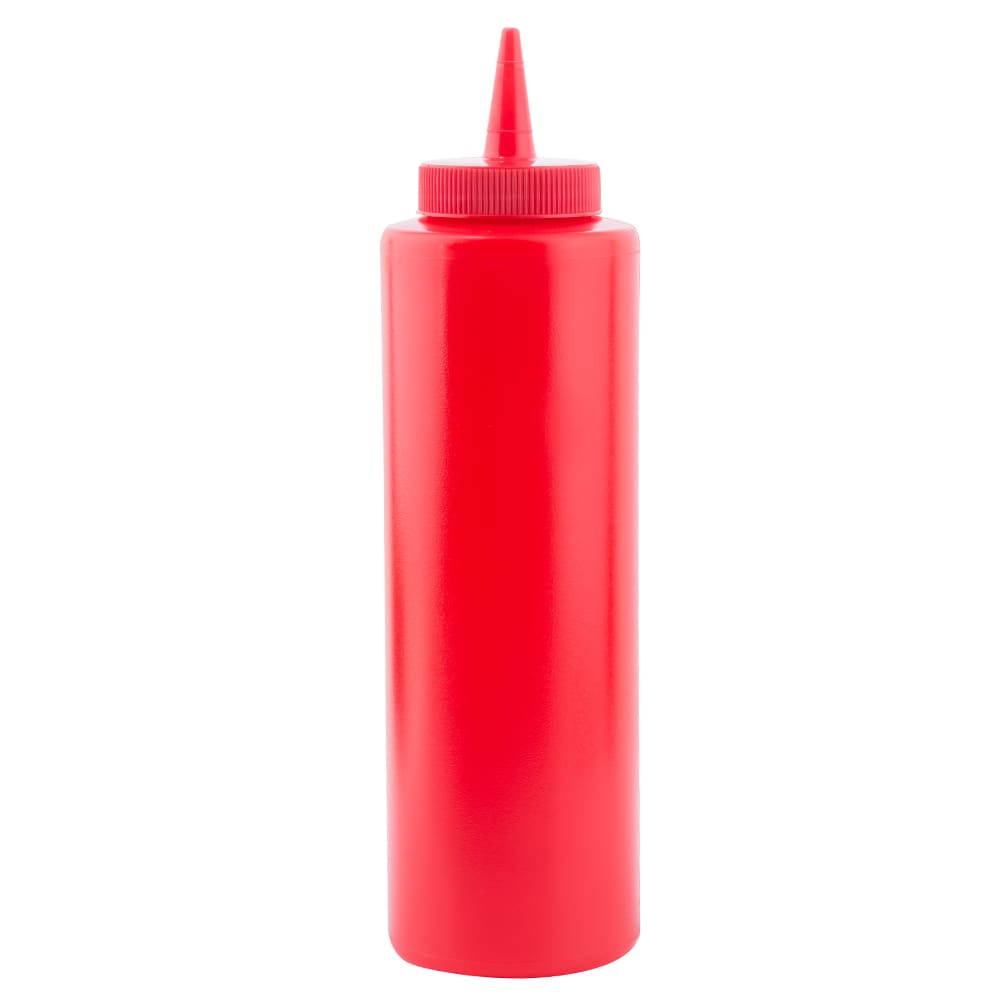 Tablecraft 112K Squeeze Dispenser, 12 oz, Red, Dozen