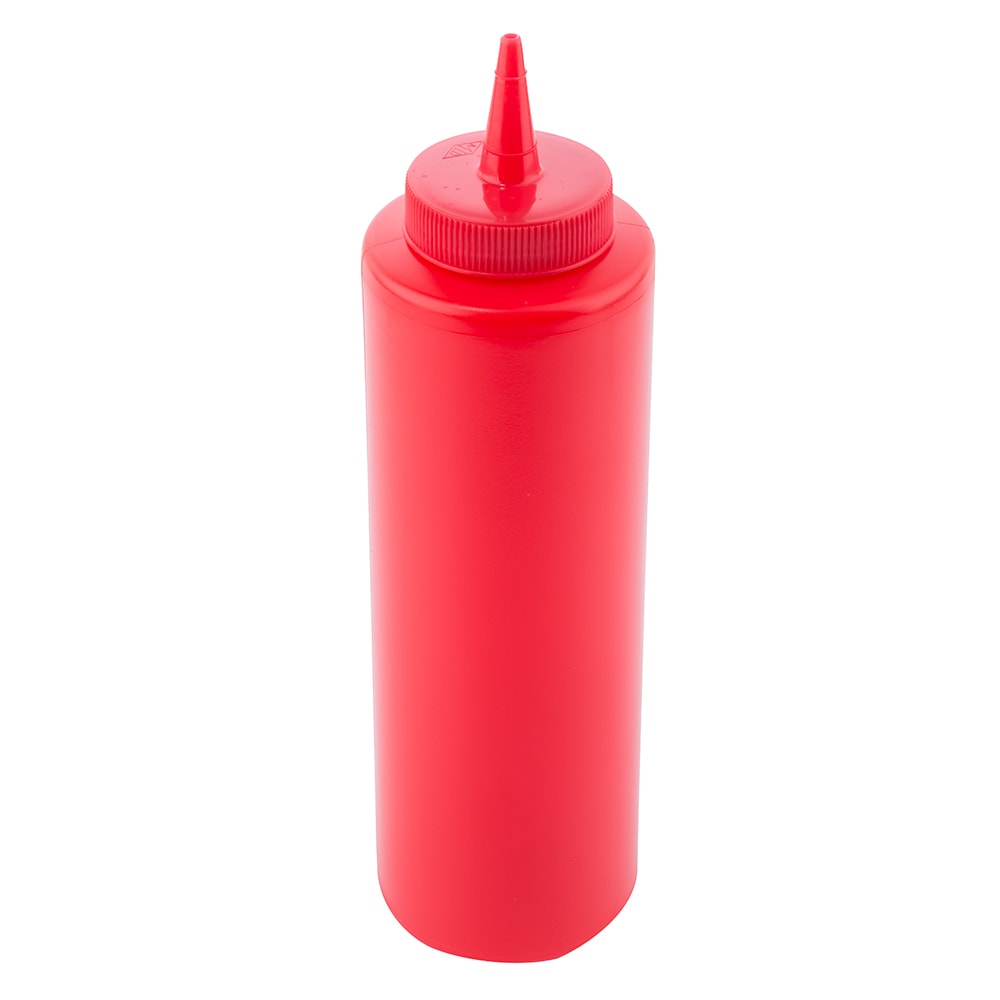 Tablecraft 112K Squeeze Dispenser, 12 oz, Red, Dozen