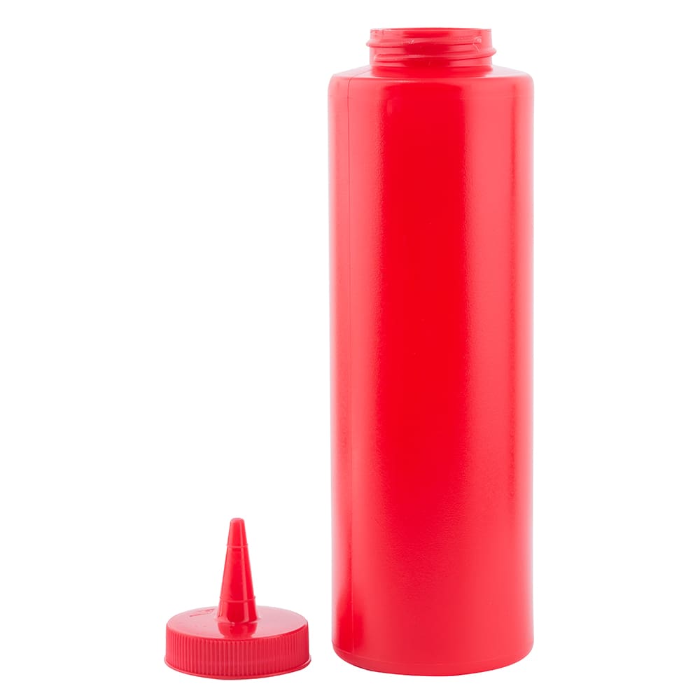 Tablecraft 112K Squeeze Dispenser, 12 oz, Red, Dozen