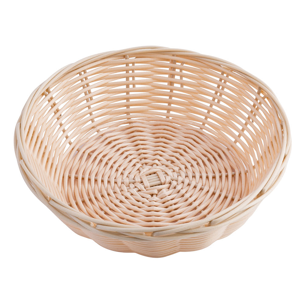 Tablecraft 1177W Handwoven Basket, 7 x 2", Polypropylene Cord, Round