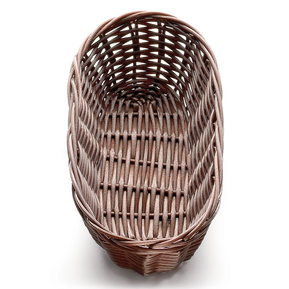 Tablecraft 1417 Handwoven Basket, 9 x 3 1/2 x 2" Polypropylene Cord, Brown