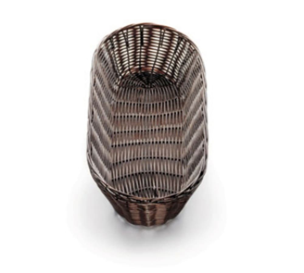 Tablecraft 1418 Handwoven Basket, 15in x 6in x 3in Oblong, Brown