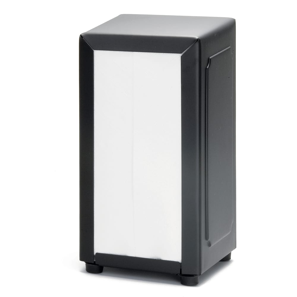 Tablecraft 2212 Napkin Holder, Full Size, Fits 3 1/2 x 6 5/8" Napkins, Black