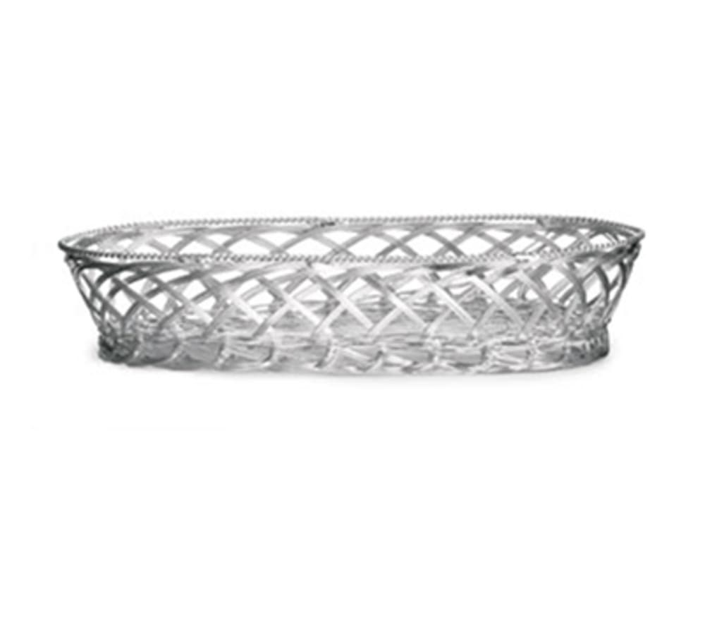 Tablecraft 3117 Oblong Victorian Basket, 9 x 4 x 2 1/4 in, Silver Plated