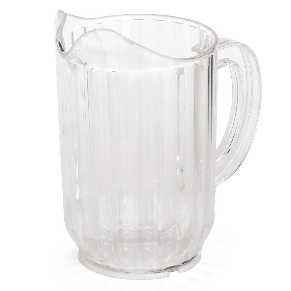 Choice 60 oz. Clear SAN Plastic Beverage Pitcher with 3 Spouts