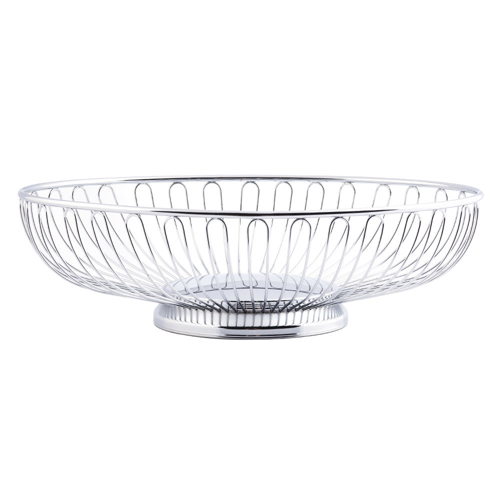 Tablecraft 4176 Bread Basket, Basket, Chrome Plated, Oval