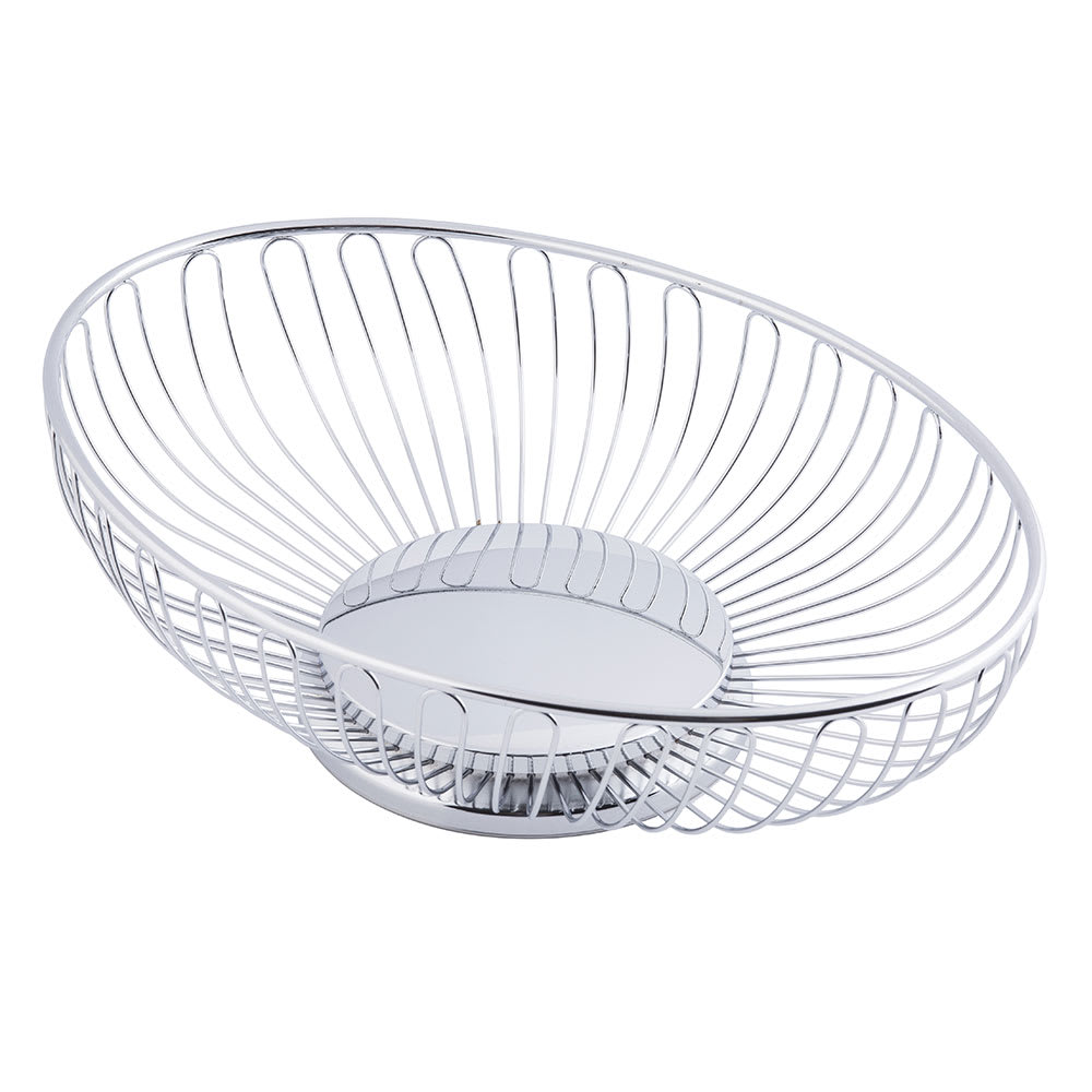 Tablecraft 4176 Bread Basket, Basket, Chrome Plated, Oval