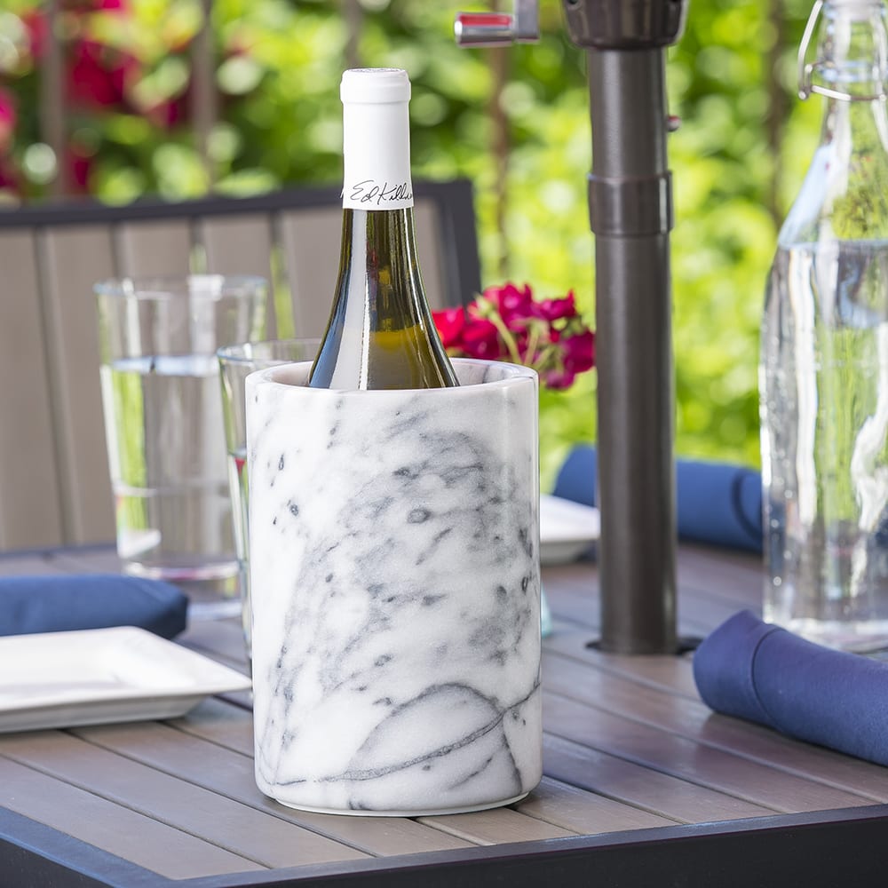Tablecraft 5488W 7" Wine Cooler Marble, White