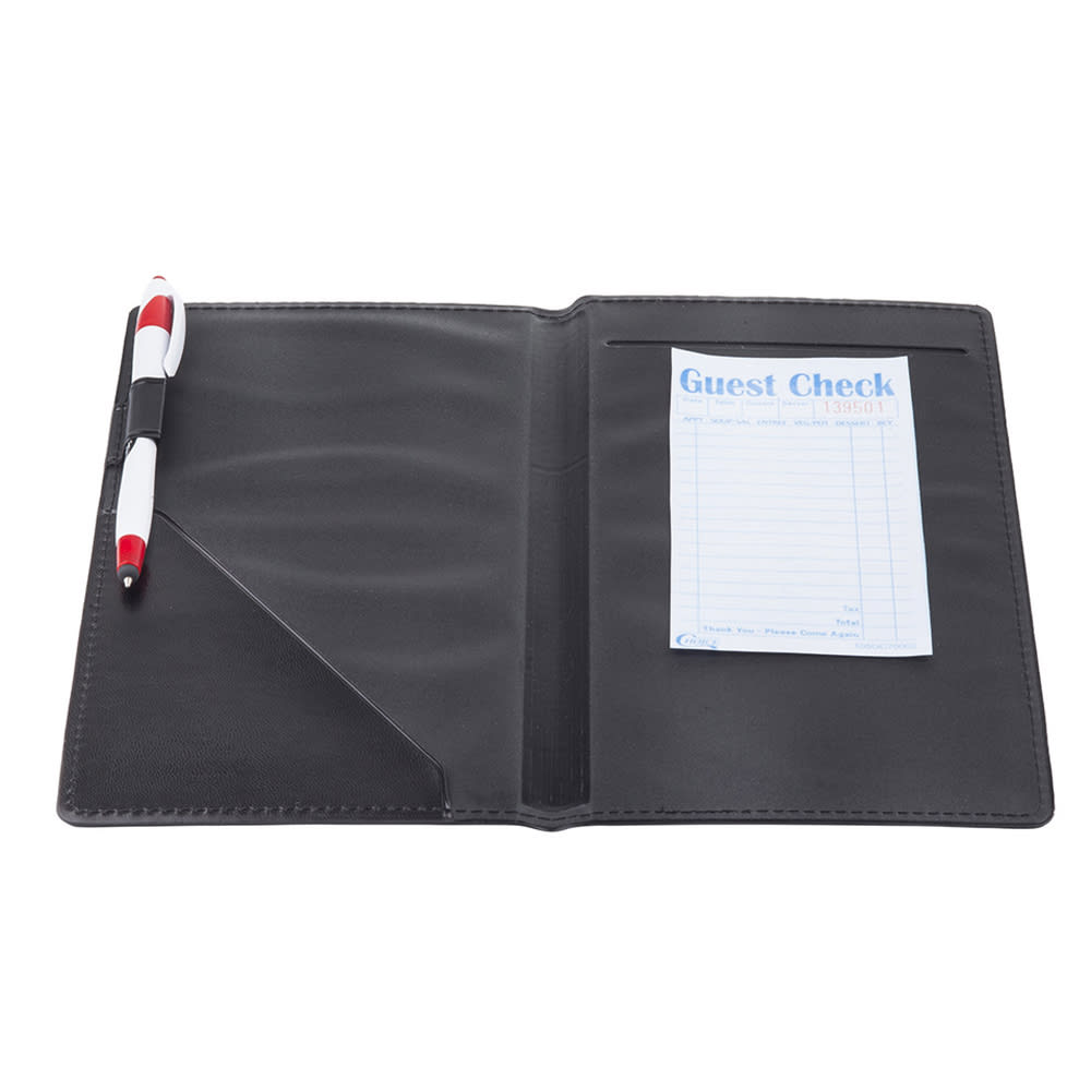 Tablecraft 59BK Check Presentation Holder, Black w/ Gold Imprinted