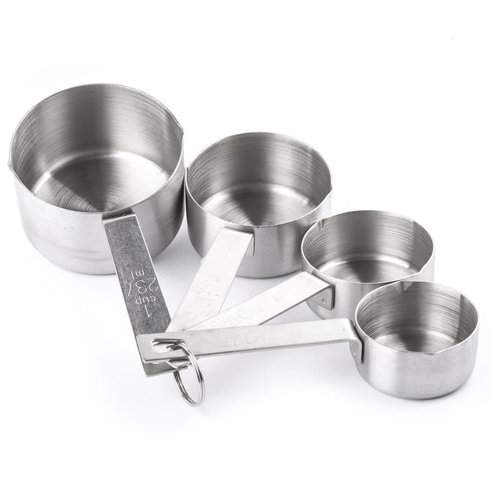 Tablecraft 725 4 Piece Measuring Cup Set Stainless Steel 1219