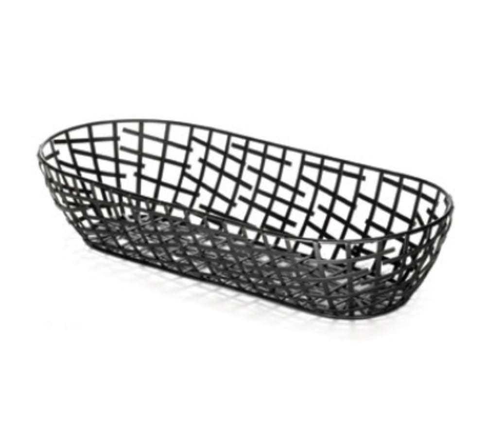 Tablecraft BC1815 Black Metal Serving Basket, 15 x 6 1/4 x 3 in