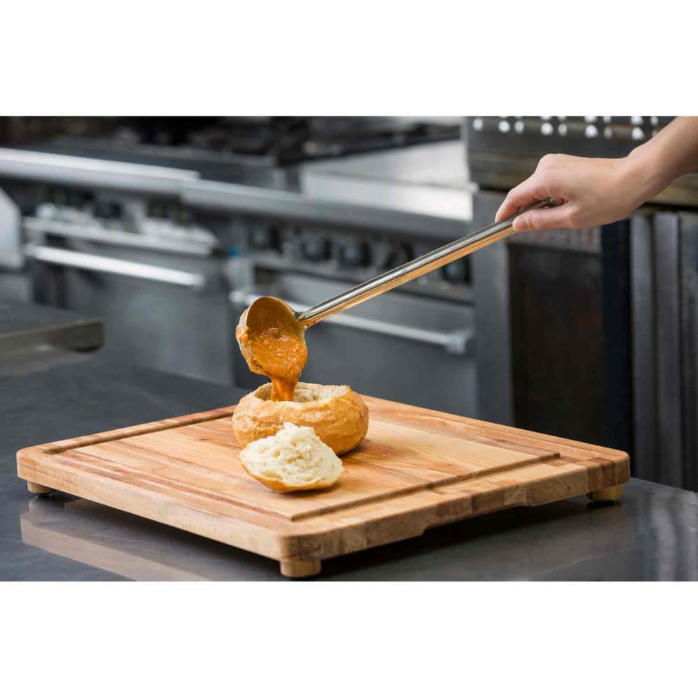 Tablecraft CBW20161L Wood Cutting Board w/ Wooden Legs & Grooved Edge, 16" x 20", Birchwood