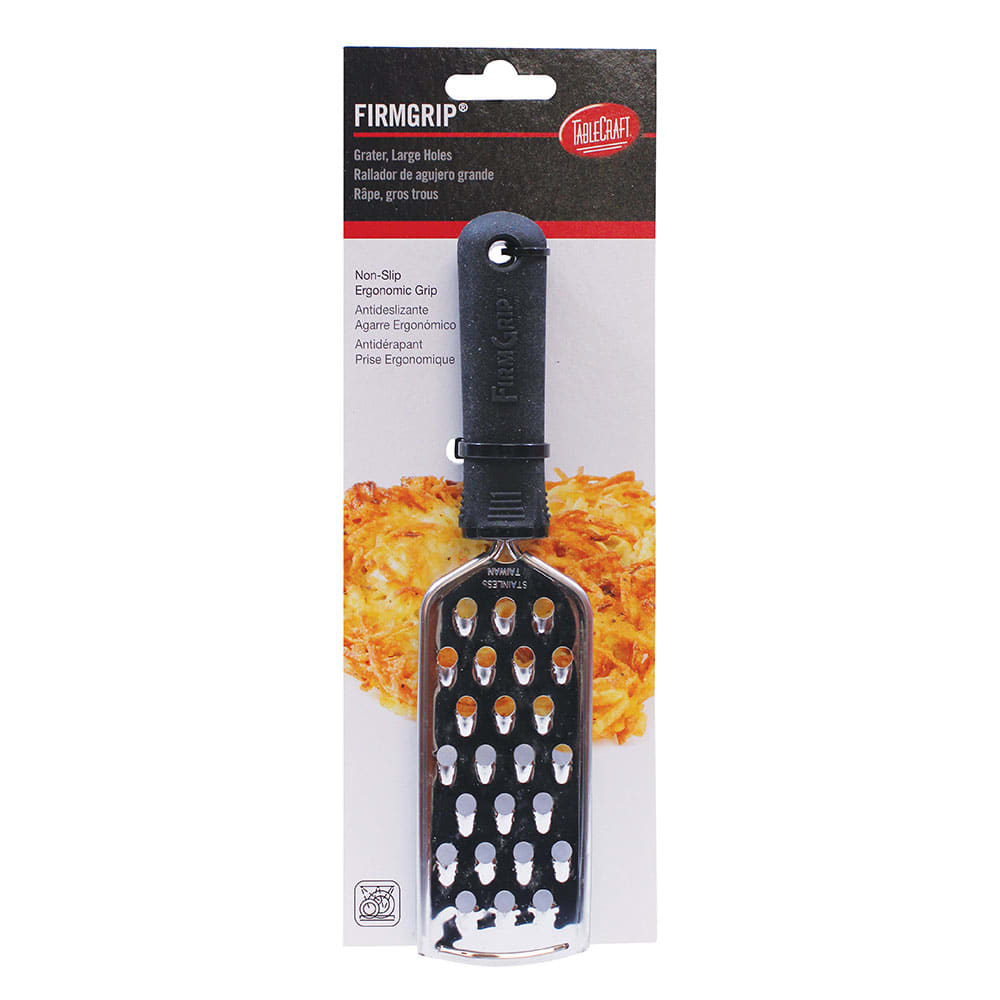 Tablecraft SG204BH 9 1/2 6-Sided Stainless Steel Box Grater with Soft Grip