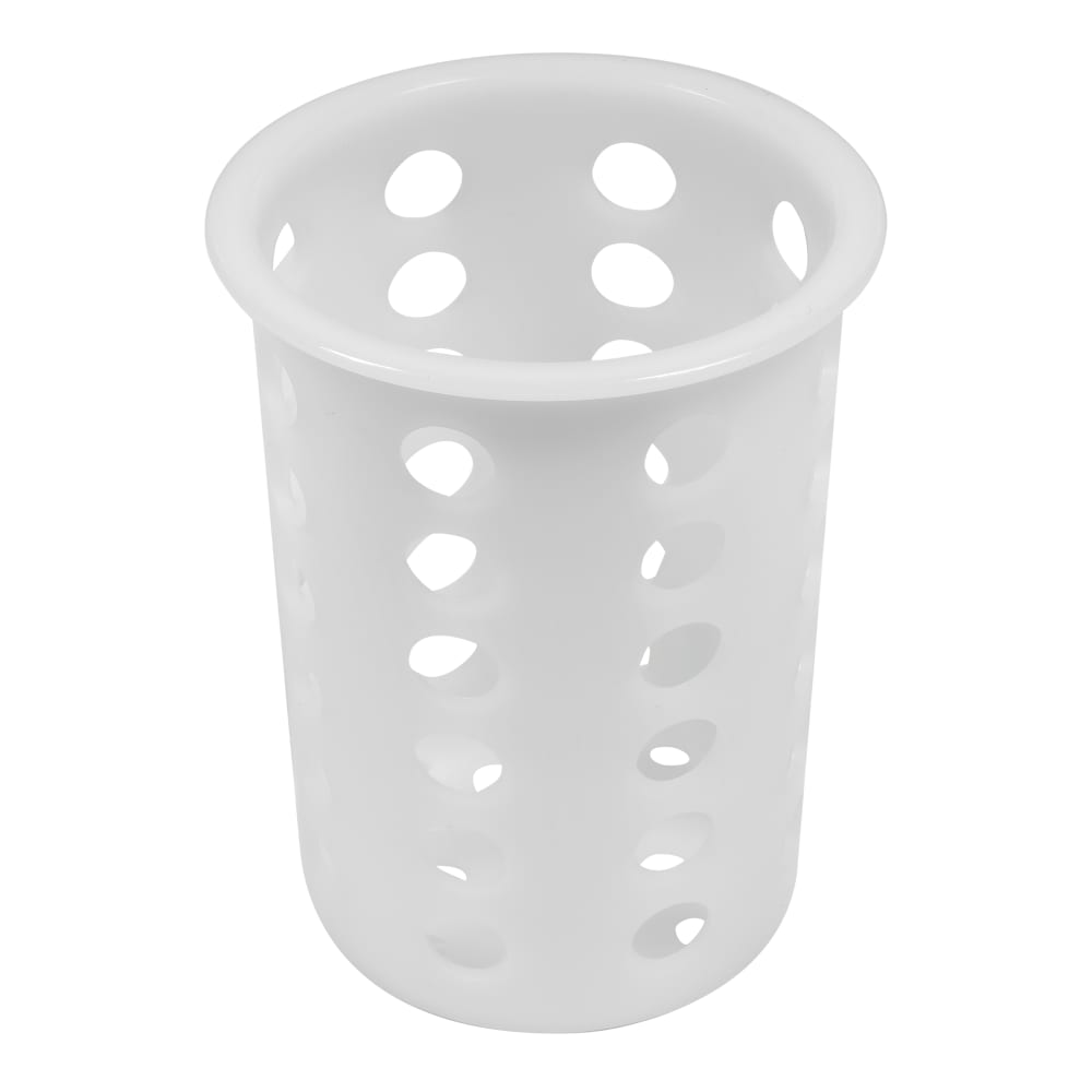 Tablecraft PP33 Flatware Cylinder, 4 1/4" X 5 1/2 in, Polypropylene, White