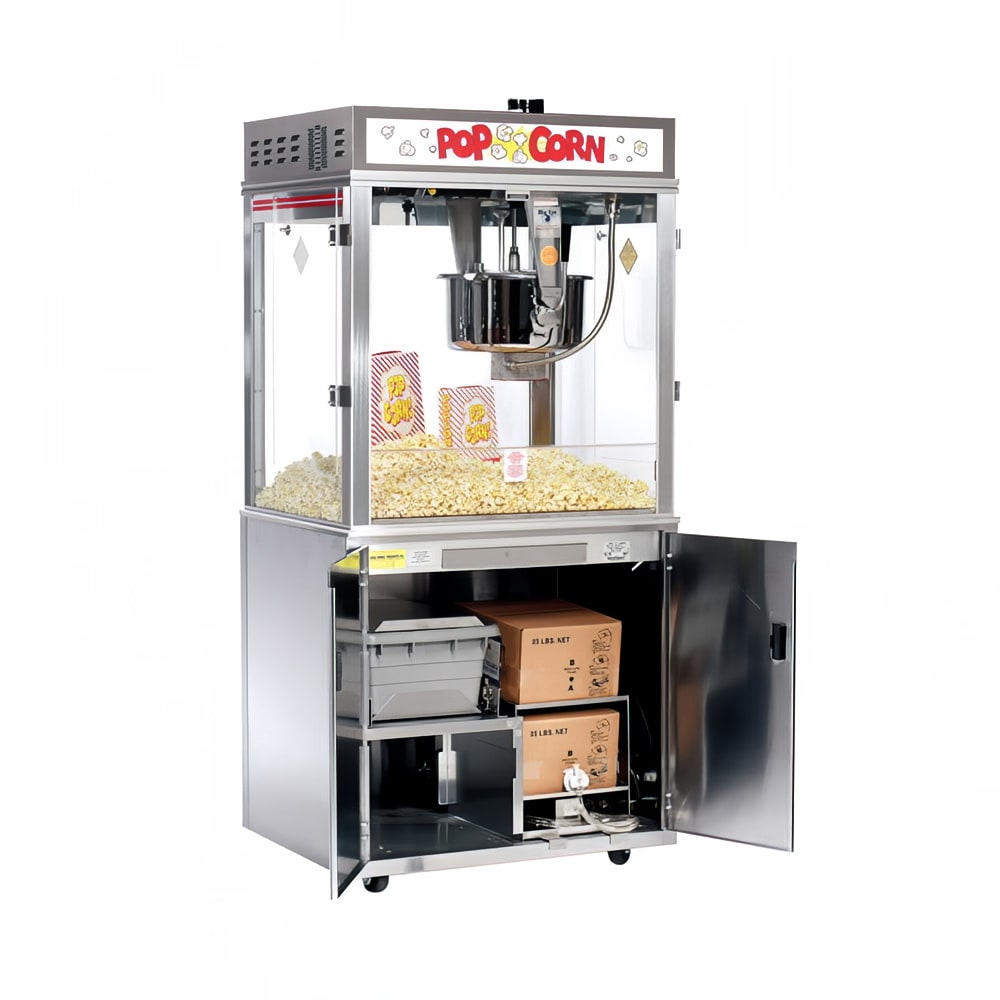 Gold Medal 2011EBS PopOGold Popcorn Machine on Base w/ 32 oz Kettle & Counter Model, 120/240v