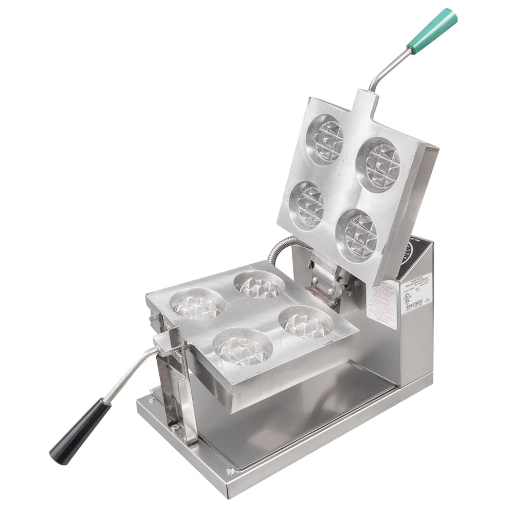 Gold Medal 5025 (4) Classic Belgian Waffle Maker w/ Stainless Steel
