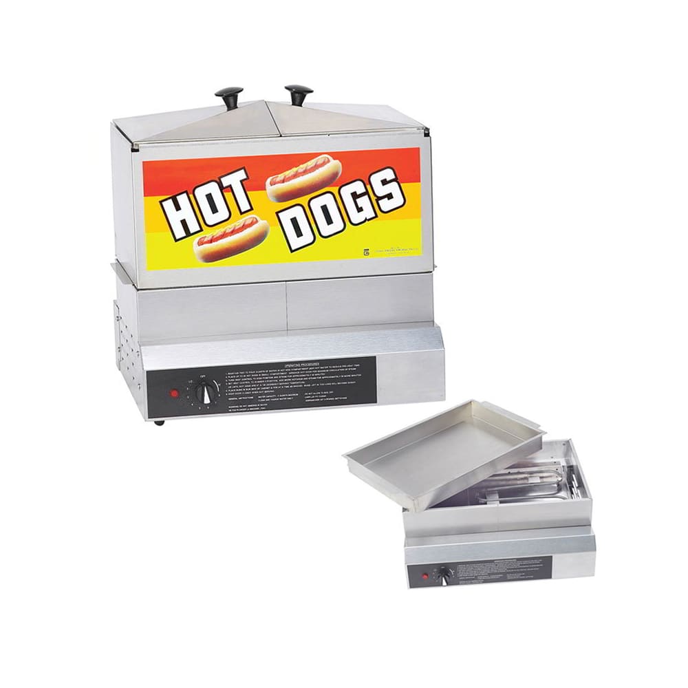Adcraft HDS-1300W 100 Hot Dog and Bun Steamer, 100 Hot Dogs and 48 Buns Capacity, Countertop, Stainelss Steel, 120v - 3