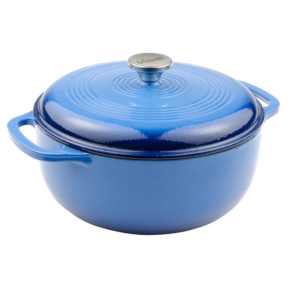 Lodge EC6D33 6 qt Cast Iron Dutch Oven, Enamel, Caribbean