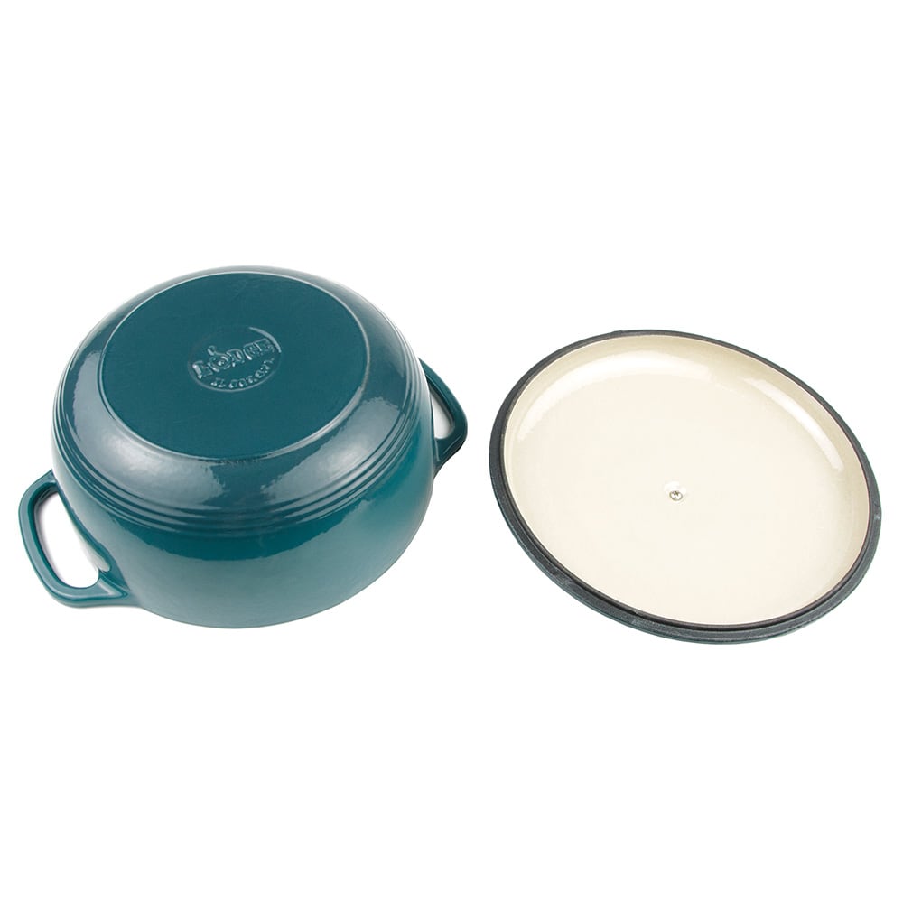 Lodge EC6D38 6 qt Cast Iron Dutch Oven, Enamel, Lagoon