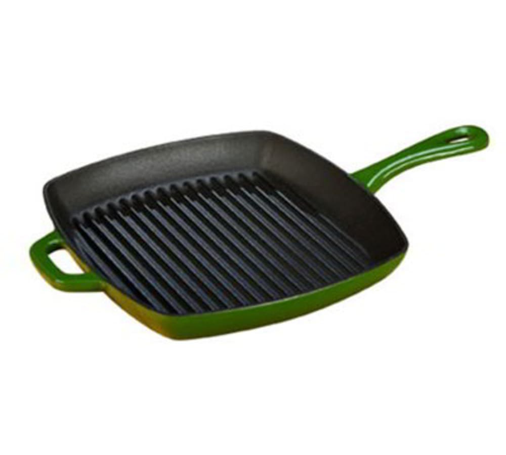 Lodge ECSGP53 10in Square Cast Iron Grill Pan w/ Matte Black Enamel