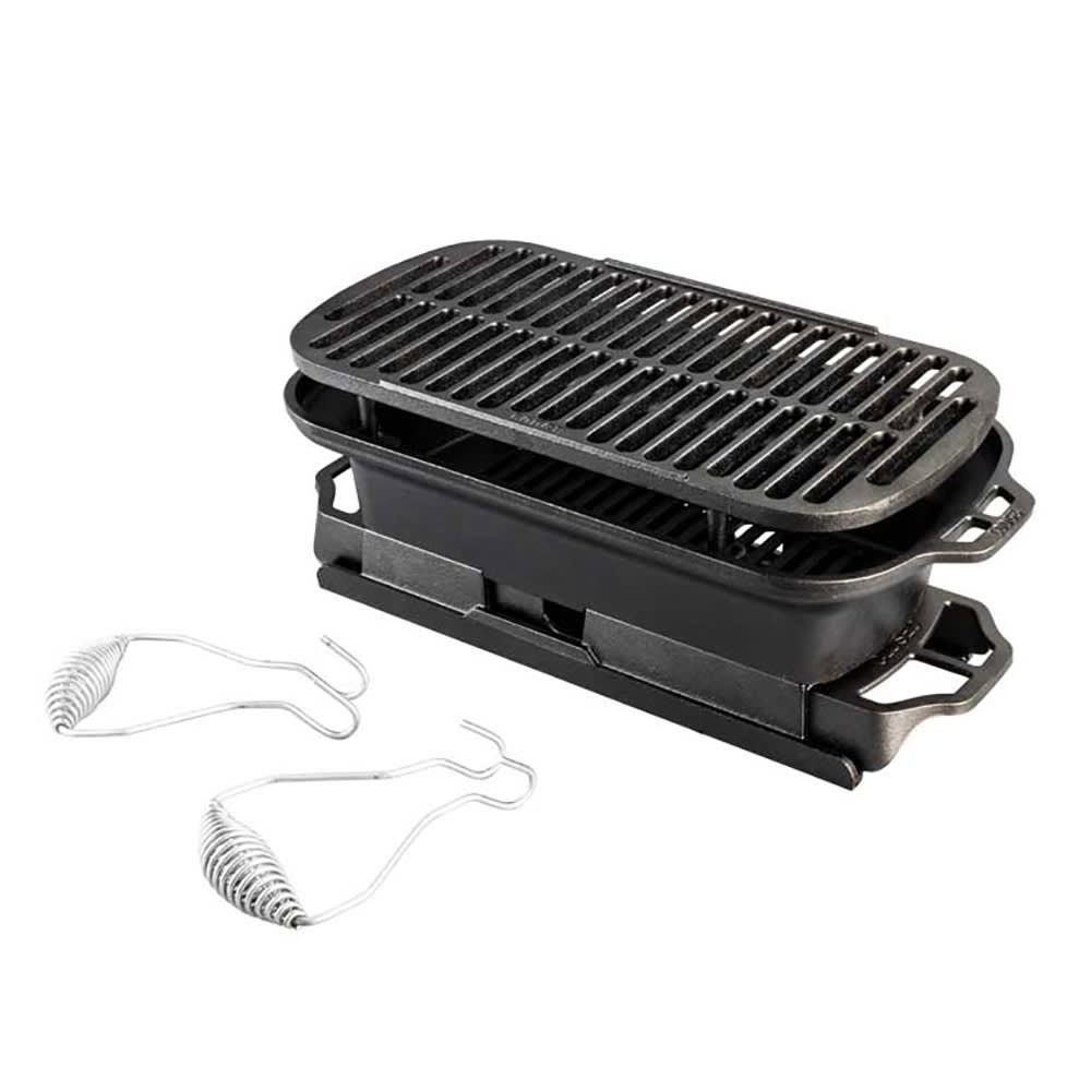 Lodge LSPROG 19 3/8" Hibachi Style Outdoor Grill w/ Removable Grate & Handles, Cast Iron