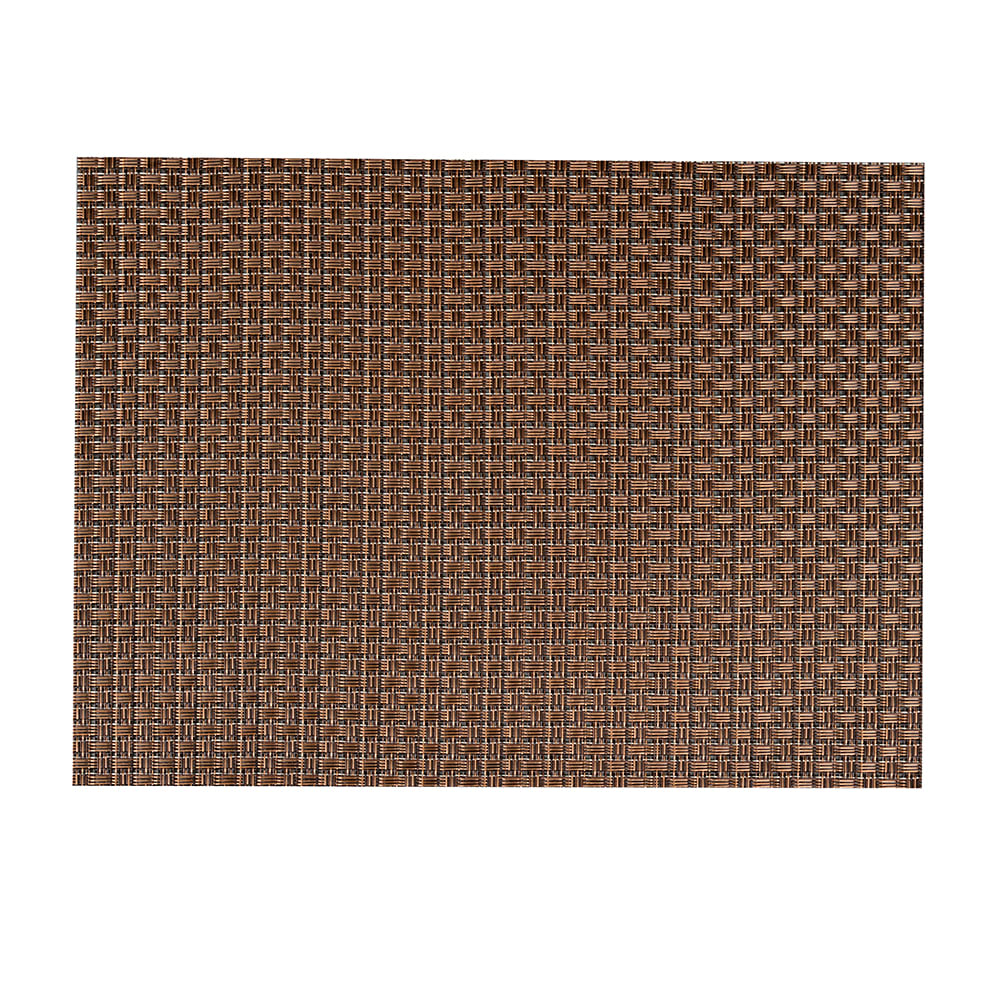 Risch GA4003 Rectangular Woven Vinyl Placemat 16" x 12", Brown