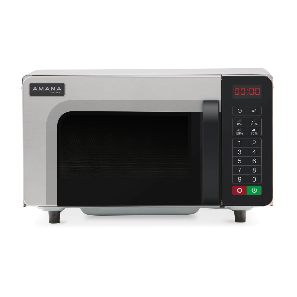 Amana Commercial Microwave Oven 4-stage cooking 0.8 cu ft Braille countertop 1000 watts 