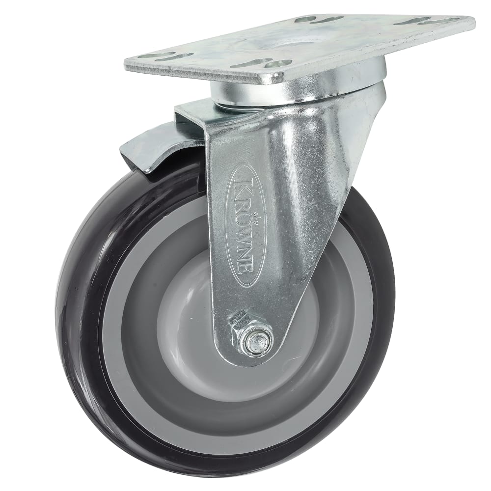 Krowne 28111S 4 Piece Universal Plate Caster Set w/ 5" Wheel, 3 1/2 x