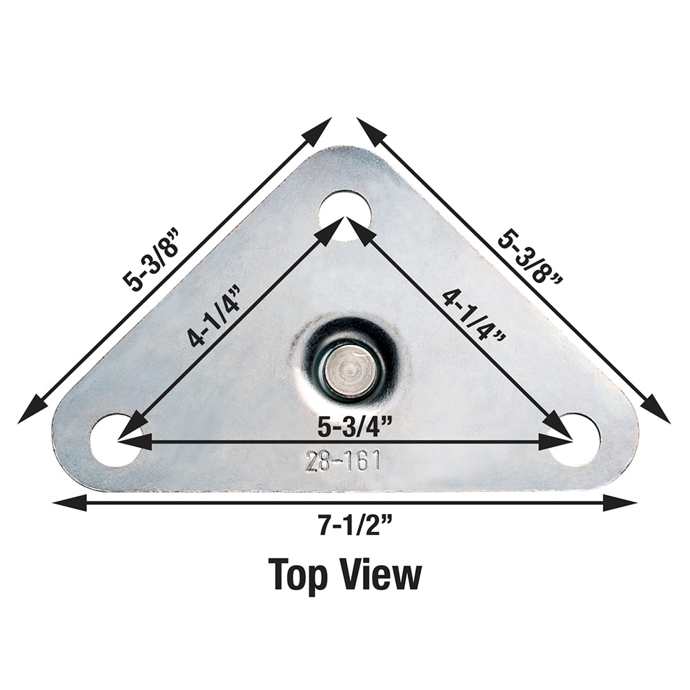 Krowne 28161S Large Universal Triangle Plate Caster Set w/ 5" Wheels