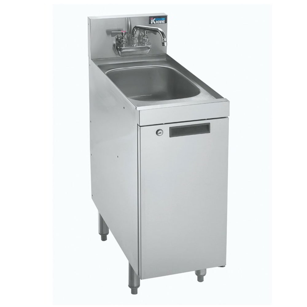 Krowne KR21SD12C Under Bar Glass Storage w/ Sink Hinged Door Base, 7