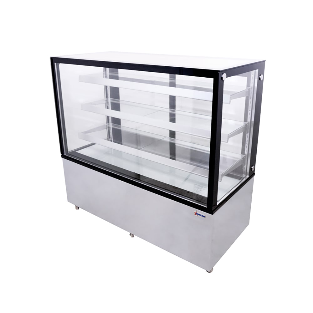 Omcan 44384 60" Full Service Bakery Display Case w/ Straight Glass (4) Levels, 110v