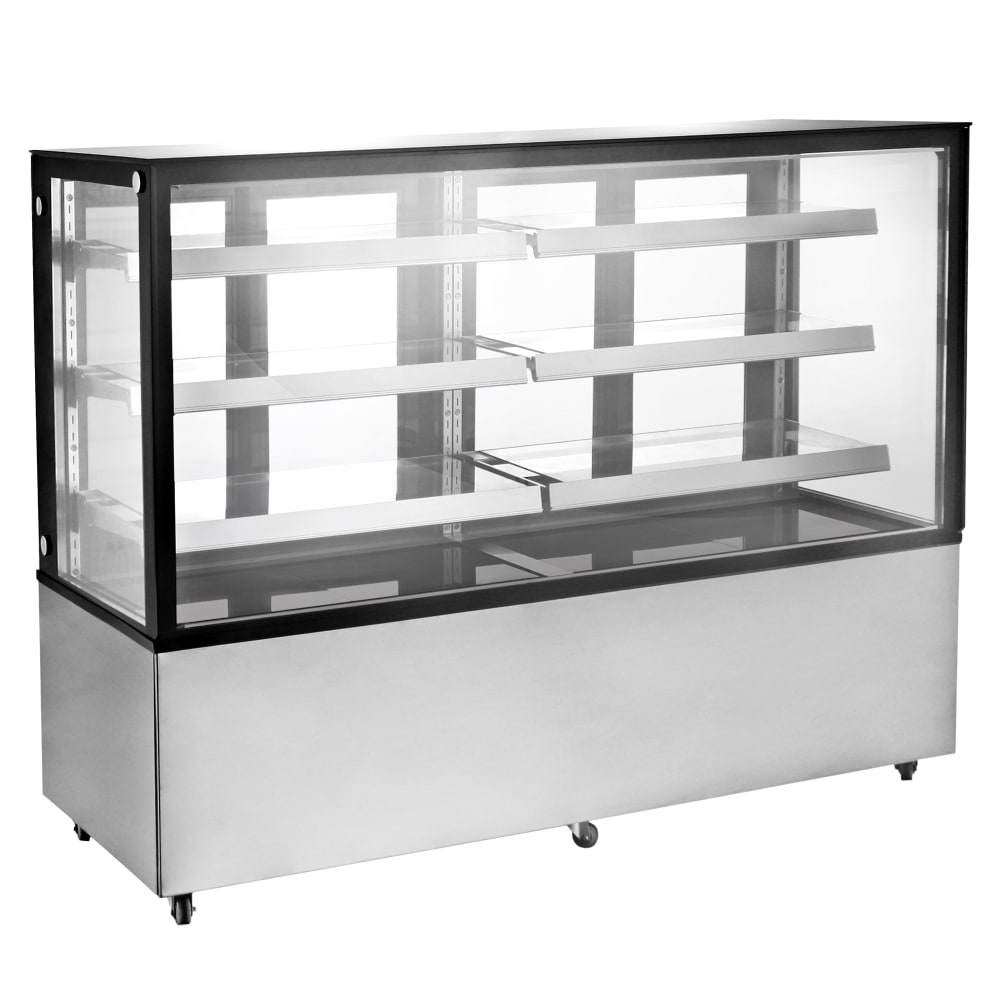 Omcan 44505 71 4/5" Full Service Bakery Display Case w/ Straight Glass (4) Levels, 110v