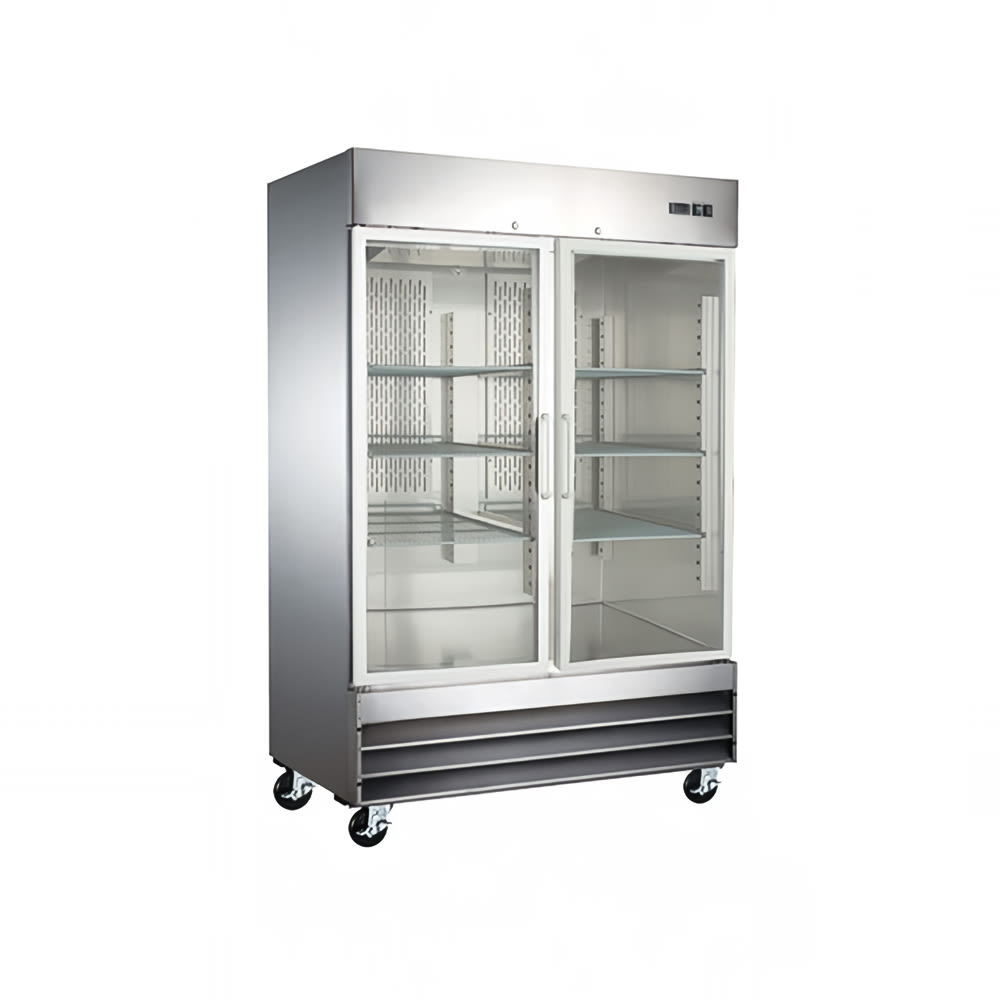 Omcan 51026 54" Two Section Glass Door Merchandiser, (2) Left/Right Hinge Doors, 115v