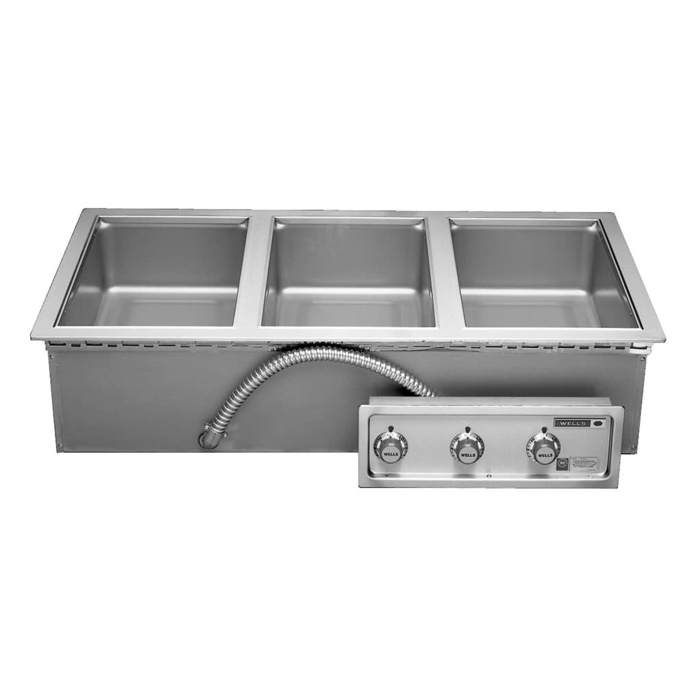 Wells MOD300 DropIn Hot Food Well w/ (3) Full Size Pan Capacity, 208