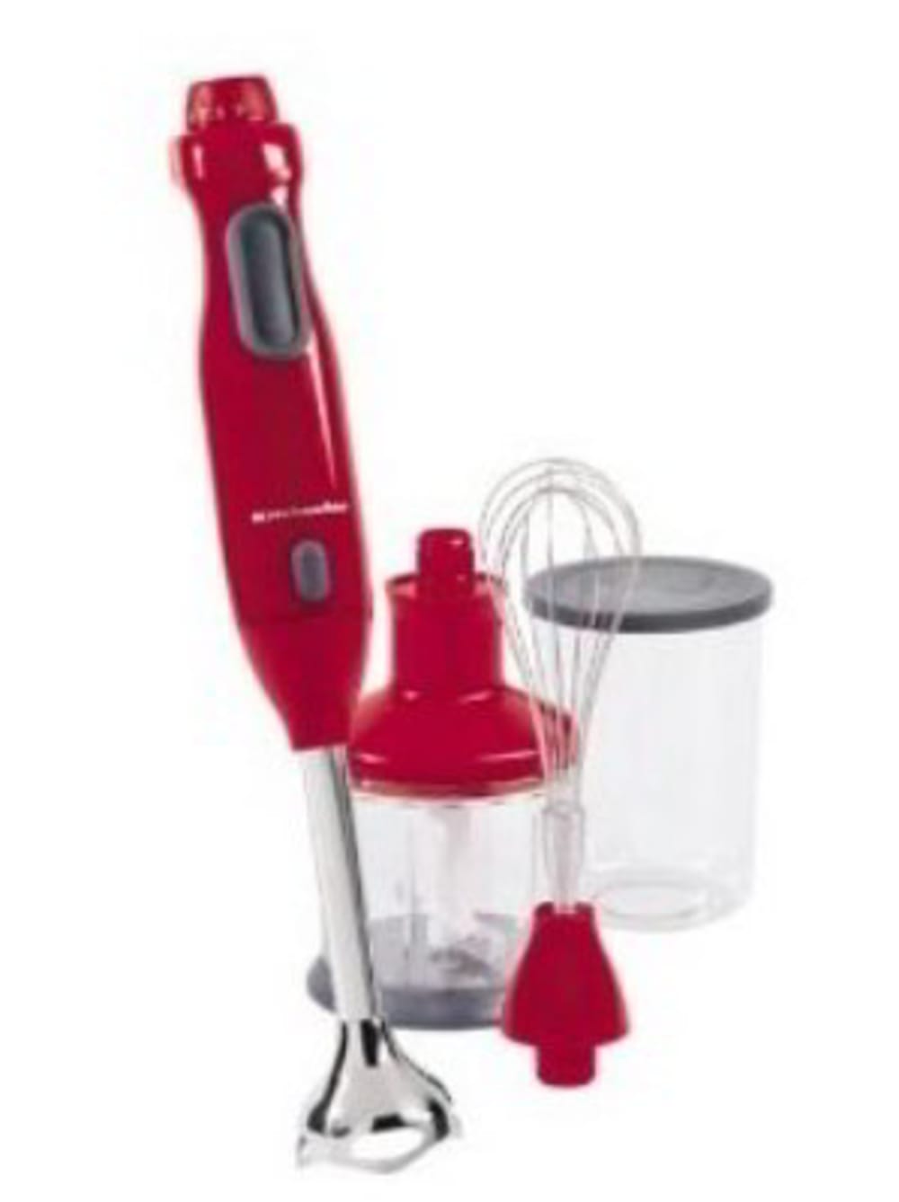 KitchenAid KHB300ER Immersion Blender, Includes Whisk and Chopper  Attachments, Empire Red