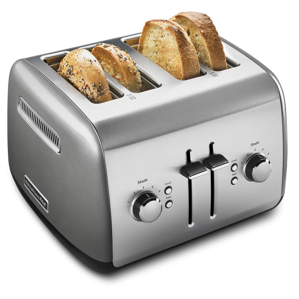 Contour Silver KitchenAid Kmt4115cu 4-Slice Toaster with Manual High-Lift Lever 