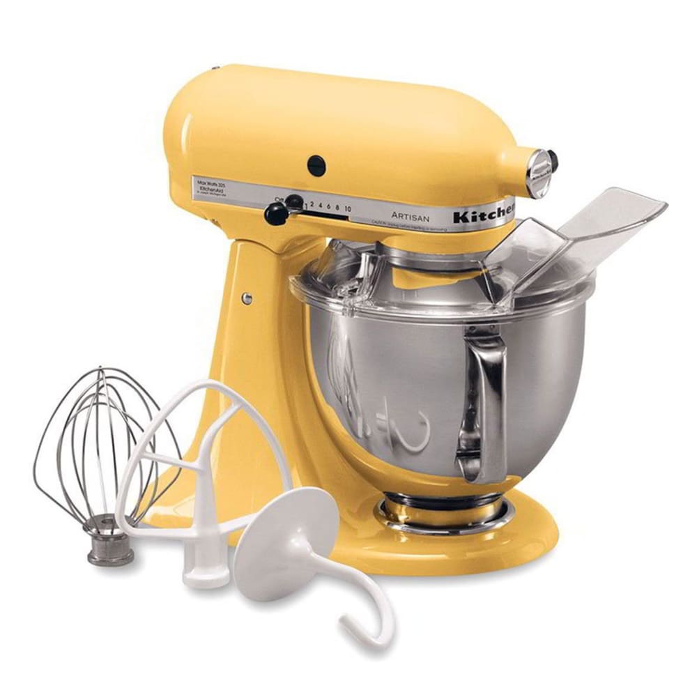 Synlig Fortære klassekammerat KitchenAid KSM150PSMY 10 Speed Stand Mixer w/ 5 qt Stainless Bowl &  Accessories, Majestic Yellow