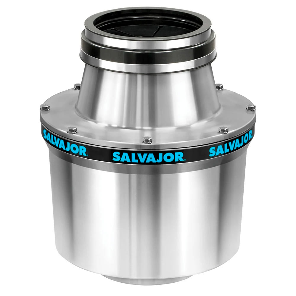 Salvajor 100SAMSS Disposer Package, Sink/Trough Mount, 1 HP, 208v/1ph
