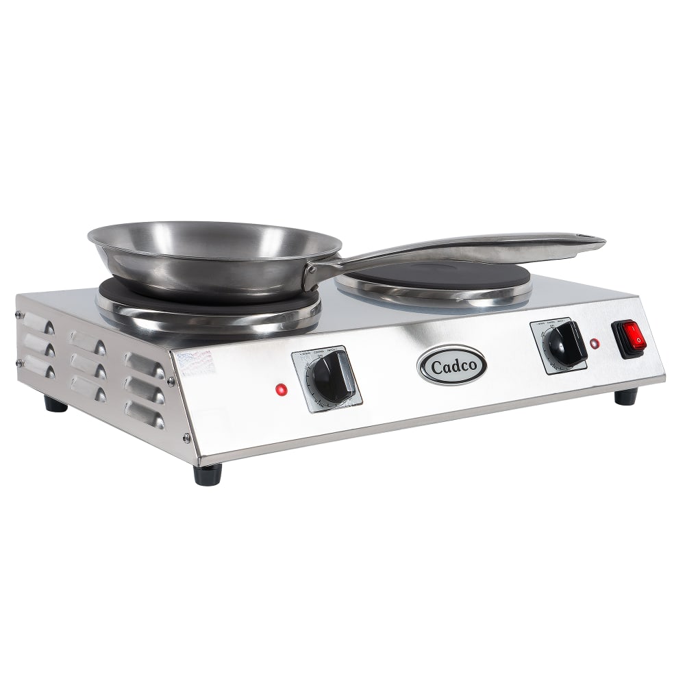 Cadco CDR2C 21 1/4" Electric Hot Plate w/ (2) Burners & Infinite