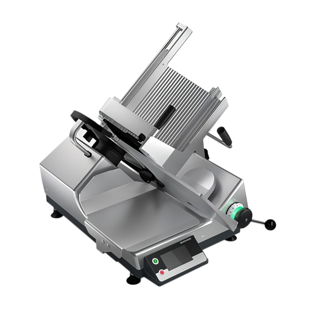 Bizerba USA GSPHIW90 Manual Gravity Feed Meat Slicer w/ 13", Safety Illuminated Dial, Aluminum