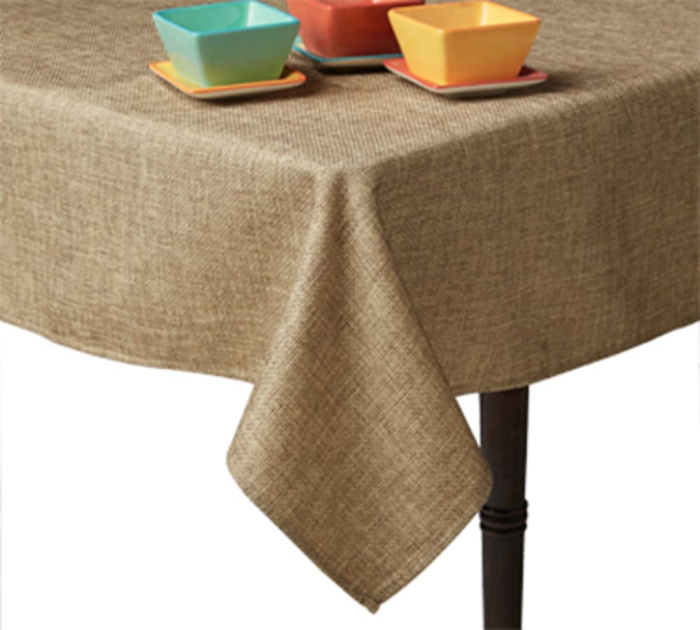 Snap Drape TBUR9090 90"x90" Burlap TableCloth, Machine Washable