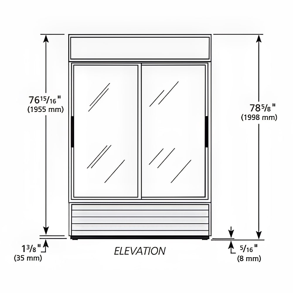 True GDM45HCLD 51" Two Section Glass Door Merchandiser, (2) Sliding