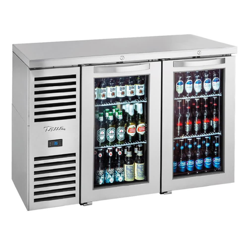 True TBR48RISZ1LSGG1 48" Bar Refrigerator Swinging Glass Doors