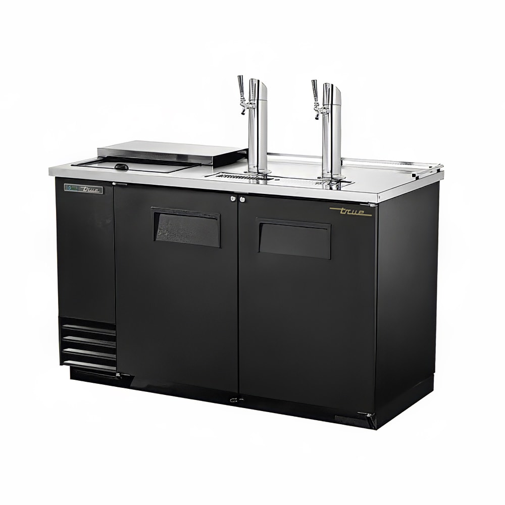 True TDD2CTHC 59" Kegerator Beer Dispenser w/ (2) Keg Capacity (2) Columns, Black, 115v