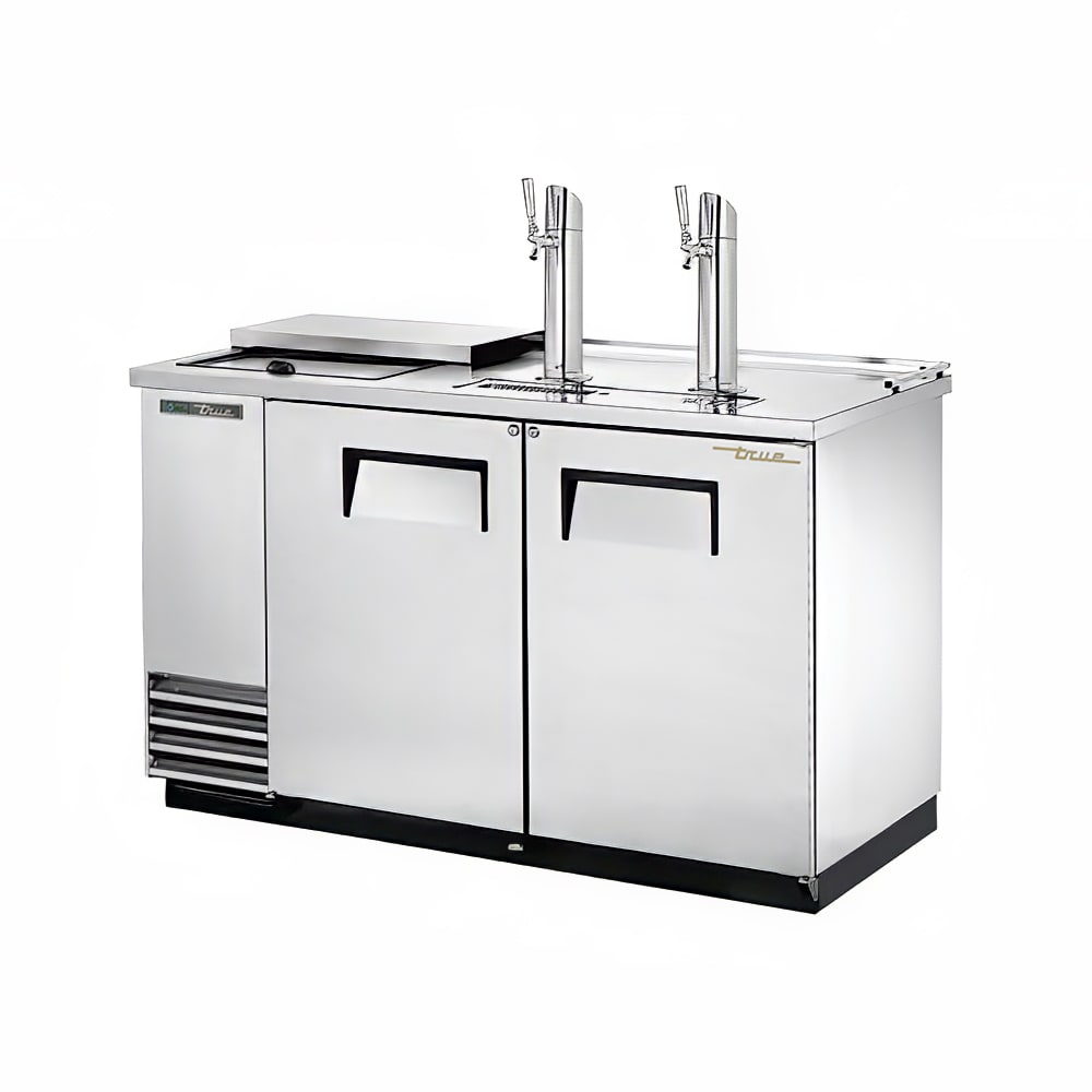 True TDD2CTSHC 59" Kegerator Beer Dispenser w/ (2) Keg Capacity (2) Columns, Stainless, 115v