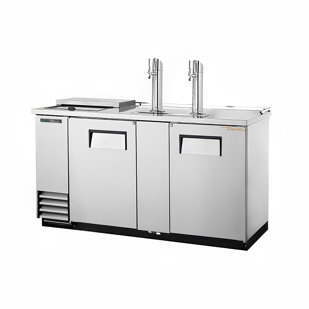 True TDD3CTSHC 69" Kegerator Beer Dispenser w/ (3) Keg Capacity (2) Columns, Stainless, 115v