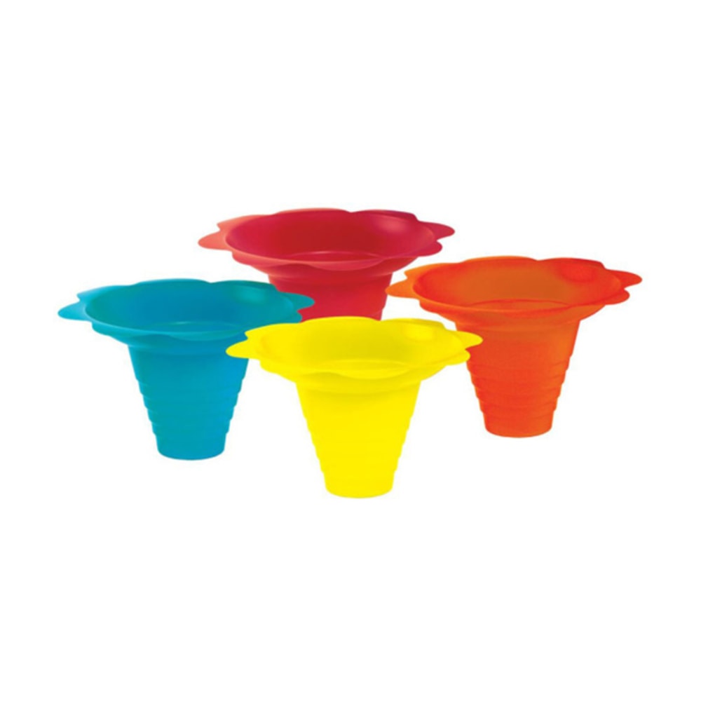 Paragon 6503 8 oz Snow Cone Flower Drip Tray Cups Plastic, Assorted