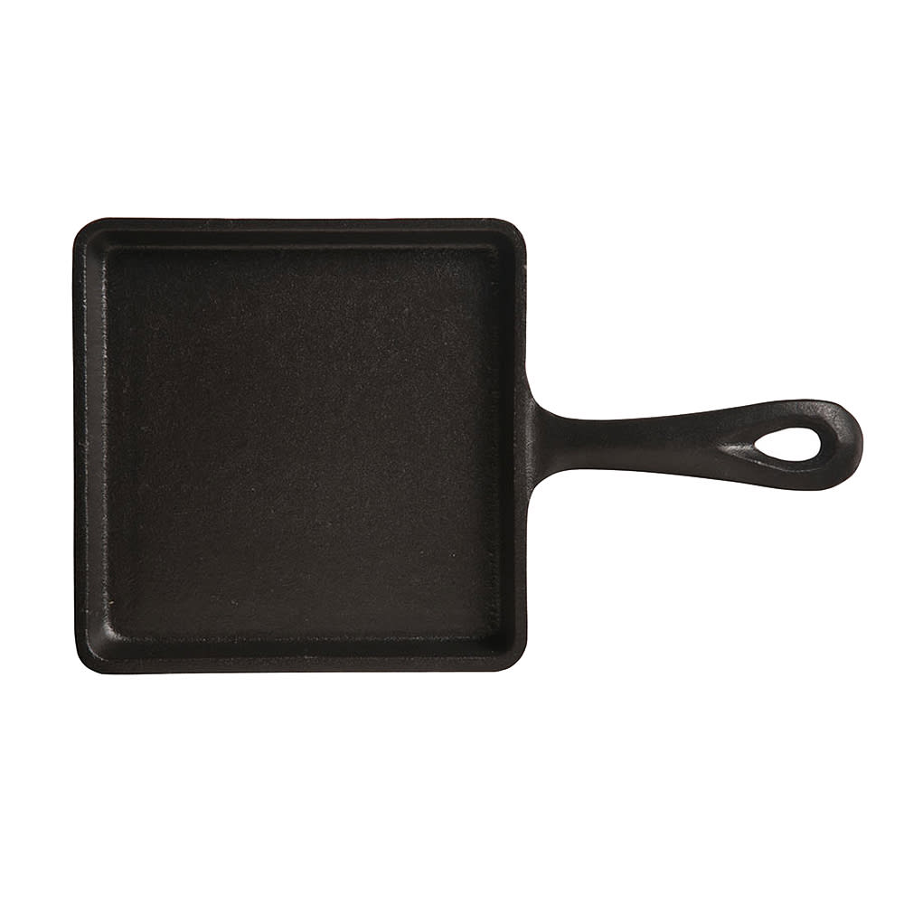 Tablecraft CW30114 Cast Iron Square Fry Pan, 2 Quart, Black