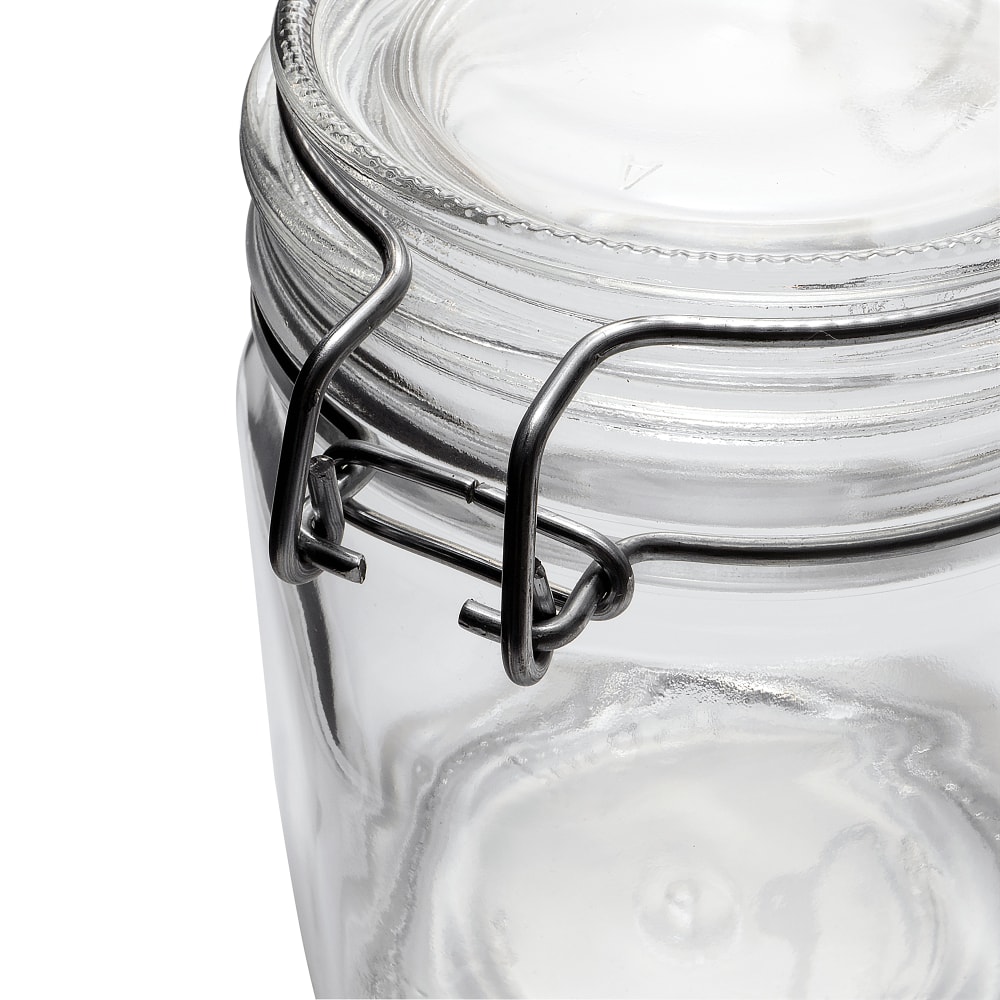Libbey 17209925 25 1/4 oz Glass Jar Clamp Lid, Large Opening, Rubber Seal