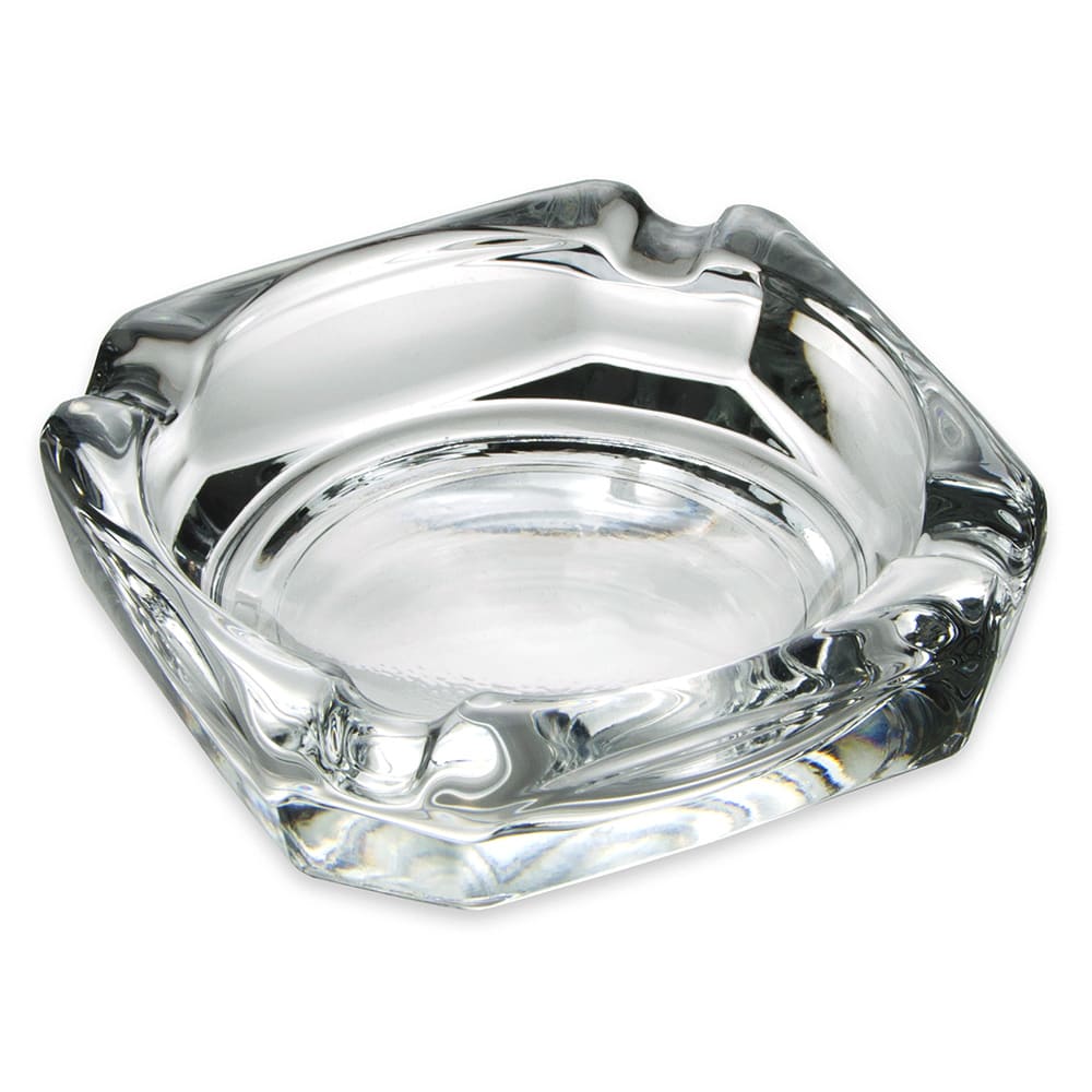 Libbey 5143 3 3/4" Clear Square Glass Ashtray
